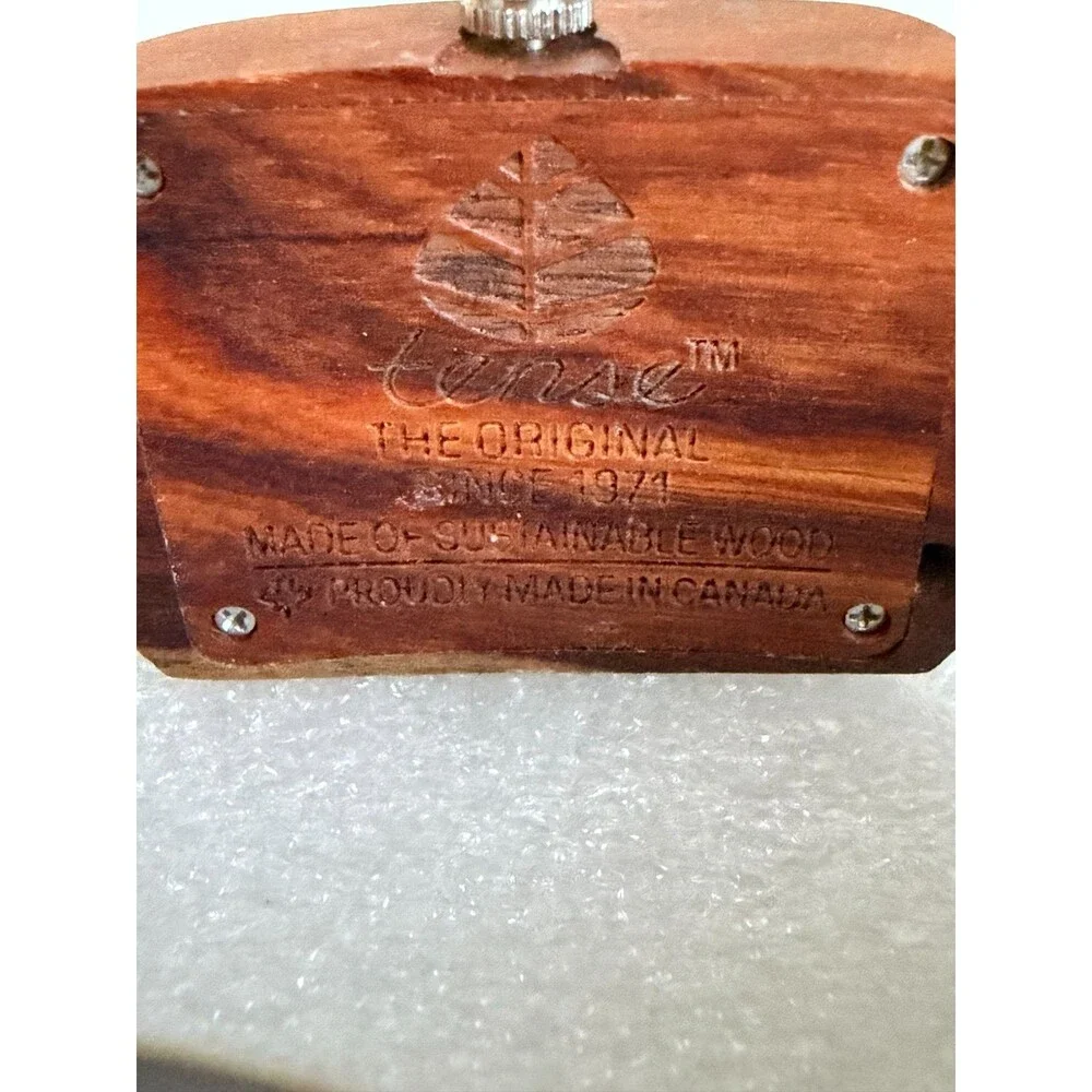 Tense Canada Natural Wood Watch Rectangle Date Dial Two Tone Wooden Links Unisex